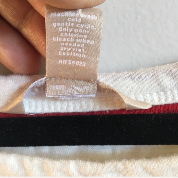 Banana Republic Shirt Boatneck Long Sleeve Stripe - Picture 6 of 8